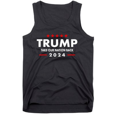 Take Our Nation Back Trump 2024 Election Pro Trump US Flag Tank Top