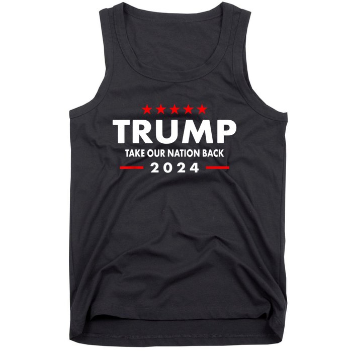 Take Our Nation Back Trump 2024 Election Pro Trump US Flag Tank Top