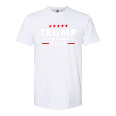 Take Our Nation Back Trump 2024 Election Pro Trump US Flag Softstyle CVC T-Shirt