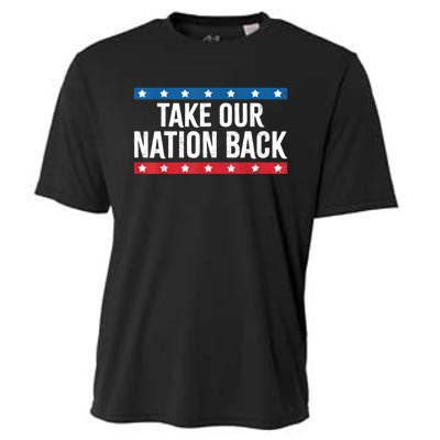 Take Our Nation Back Trump 2024 Election Pro Trump US Flag Cooling Performance Crew T-Shirt