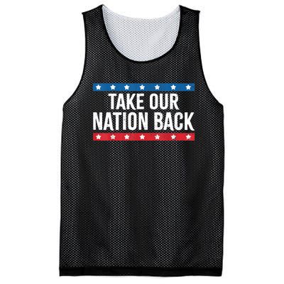 Take Our Nation Back Trump 2024 Election Pro Trump US Flag Mesh Reversible Basketball Jersey Tank