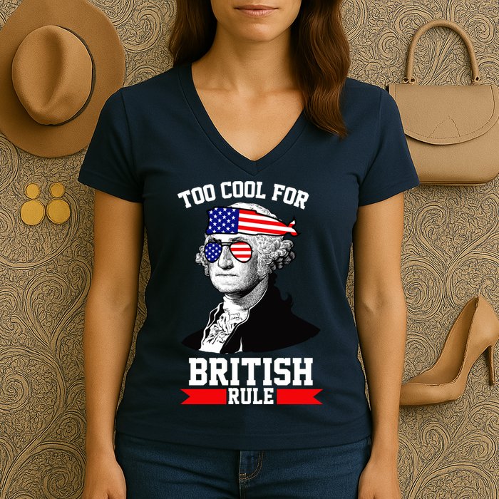 Too Cool For British Rule Women's V-Neck T-Shirt