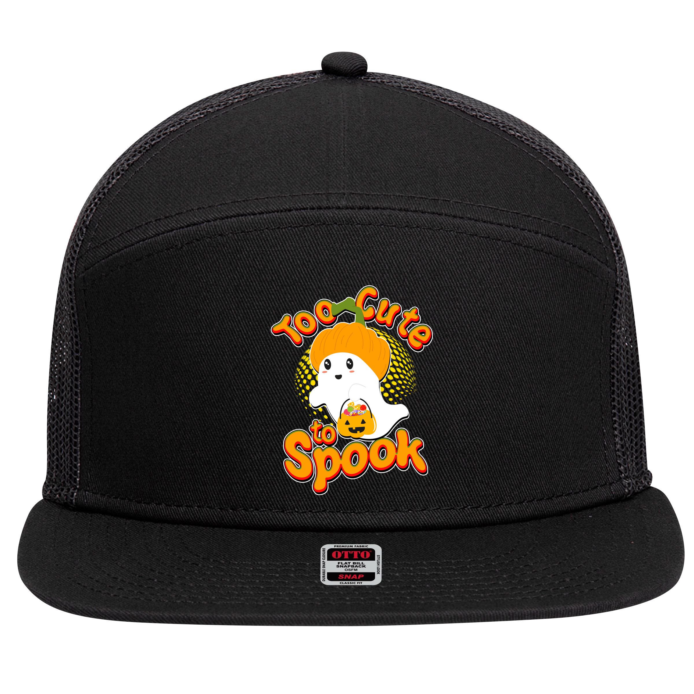 Too Cute To Spook 7 Panel Mesh Trucker Snapback Hat