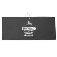 Too Emotionally Attached To Fictional Characters Large Microfiber Waffle Golf Towel