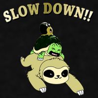 Too Fast Turtle Riding Sloth Ladies PosiCharge Tri-Blend Wicking Tank