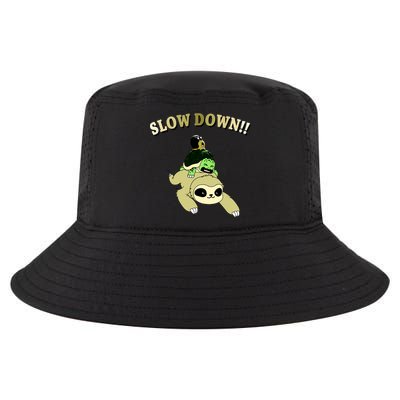 Too Fast Turtle Riding Sloth Cool Comfort Performance Bucket Hat