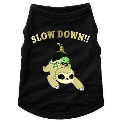 Too Fast Turtle Riding Sloth Doggie Tank