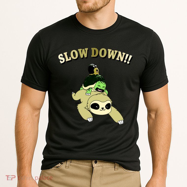 Too Fast Turtle Riding Sloth Performance Shirt