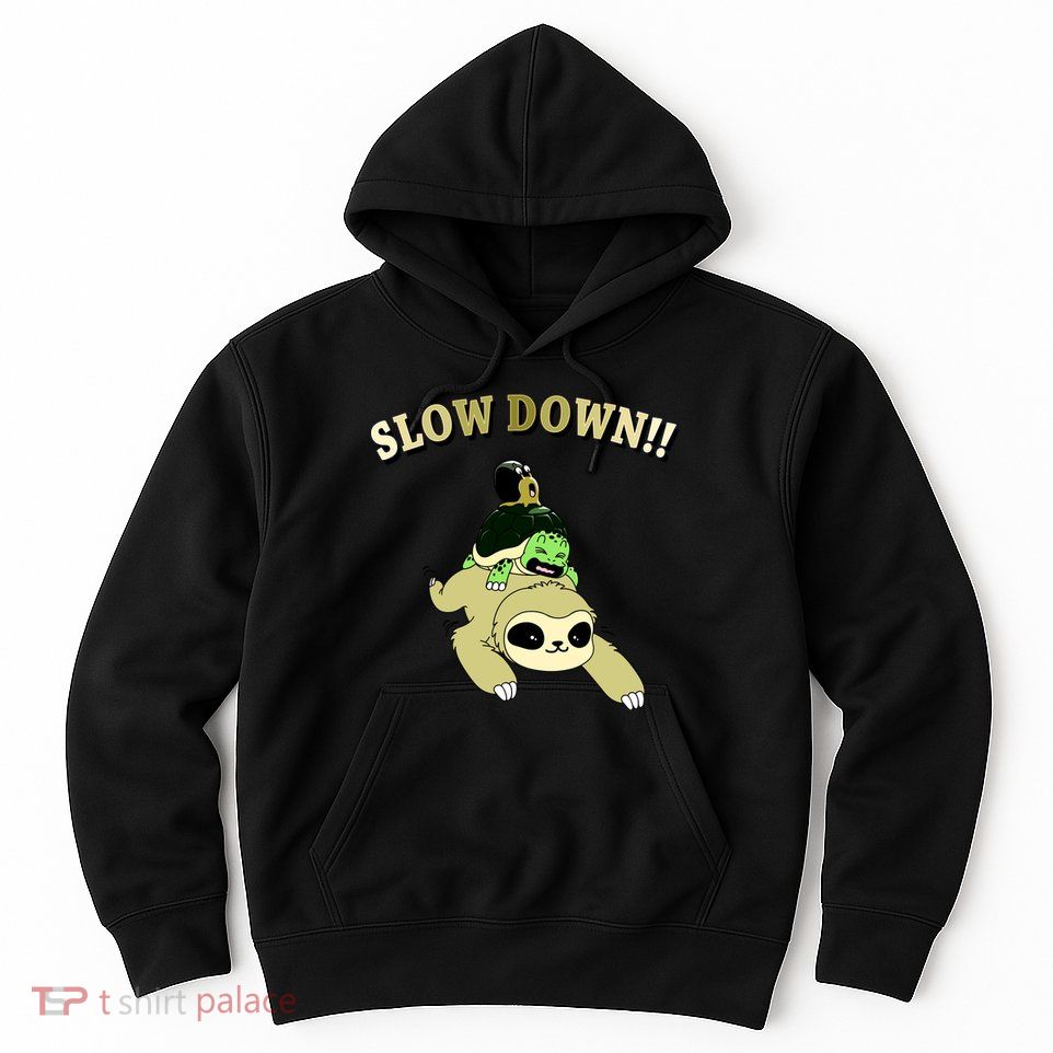 Too Fast Turtle Riding Sloth Hoodie