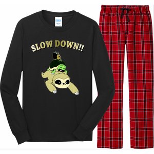 Too Fast Turtle Riding Sloth Long Sleeve Pajama Set