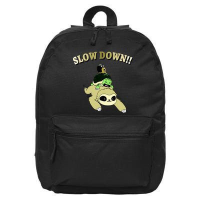 Too Fast Turtle Riding Sloth 16 in Basic Backpack
