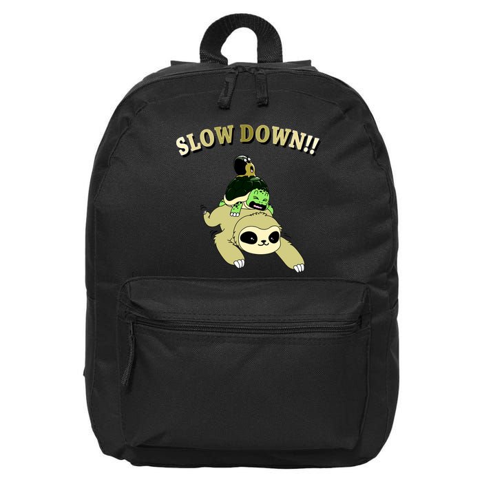Too Fast Turtle Riding Sloth 16 in Basic Backpack