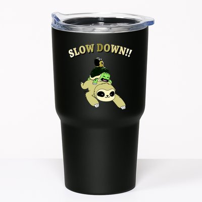 Too Fast Turtle Riding Sloth Tumbler