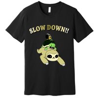Too Fast Turtle Riding Sloth Premium T-Shirt