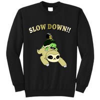 Too Fast Turtle Riding Sloth Tall Sweatshirt