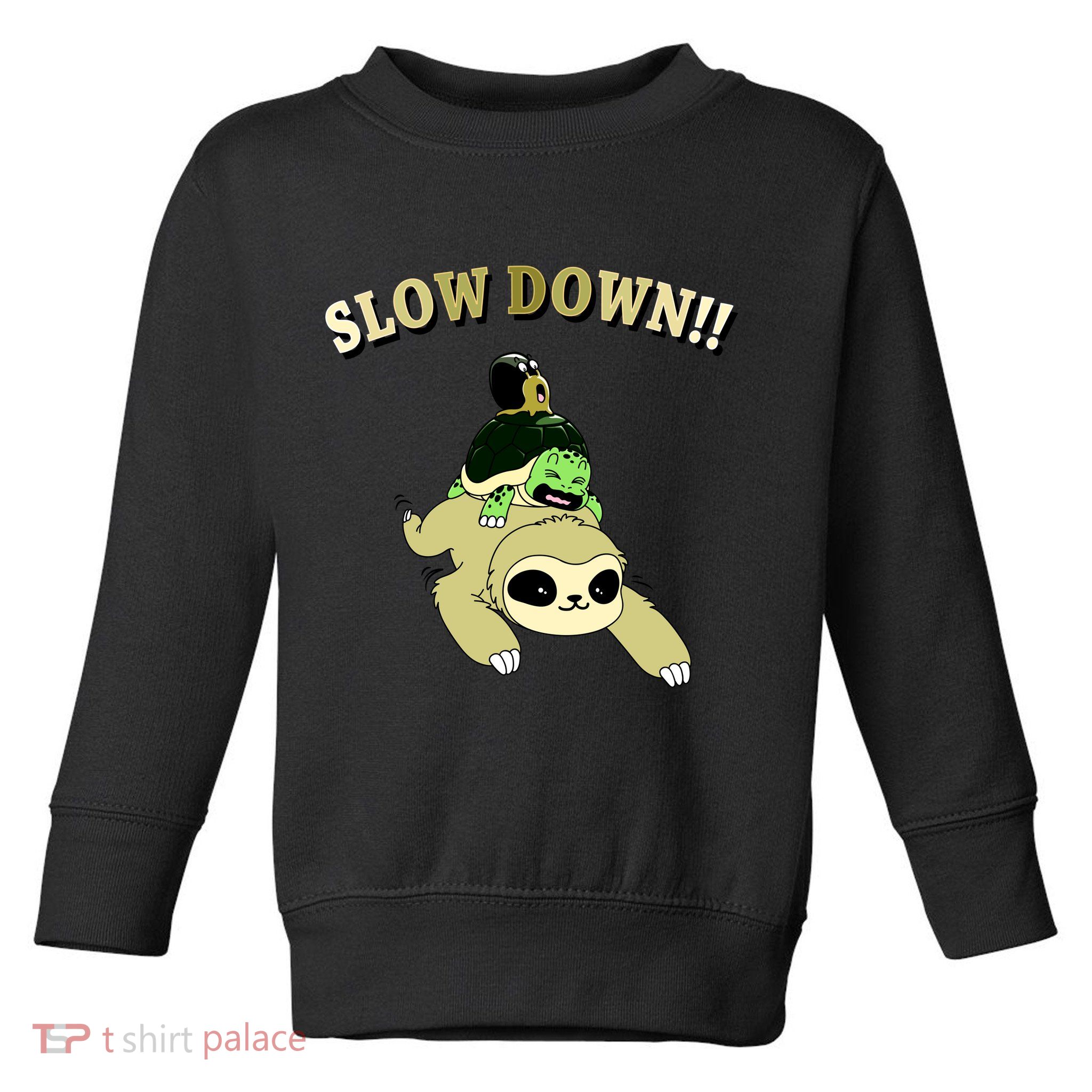 Too Fast Turtle Riding Sloth Toddler Sweatshirt