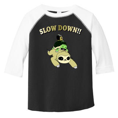 Too Fast Turtle Riding Sloth Toddler Fine Jersey T-Shirt
