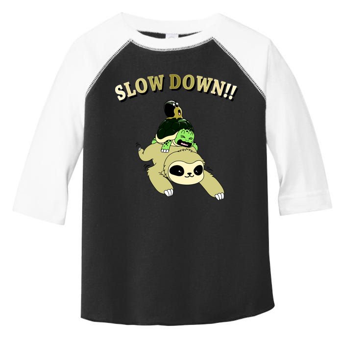 Too Fast Turtle Riding Sloth Toddler Fine Jersey T-Shirt