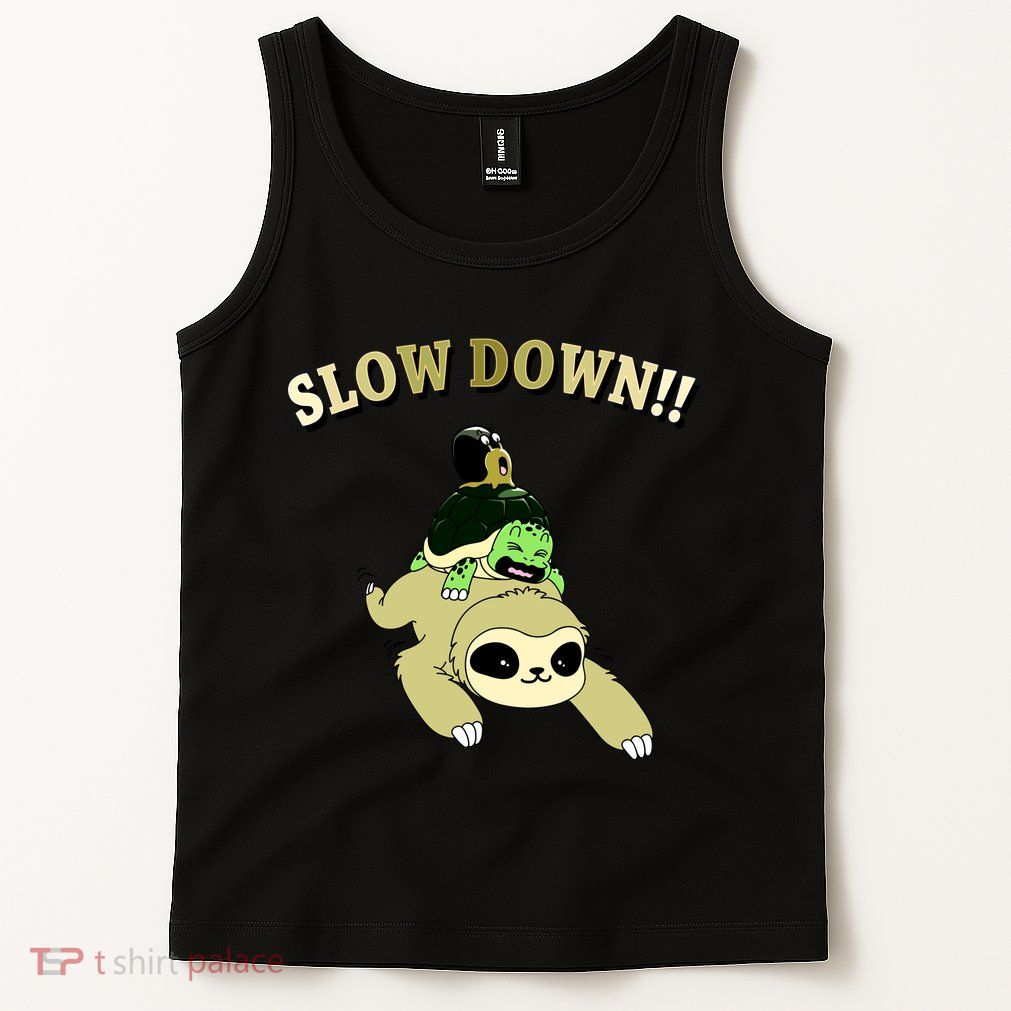 Too Fast Turtle Riding Sloth Tank Top