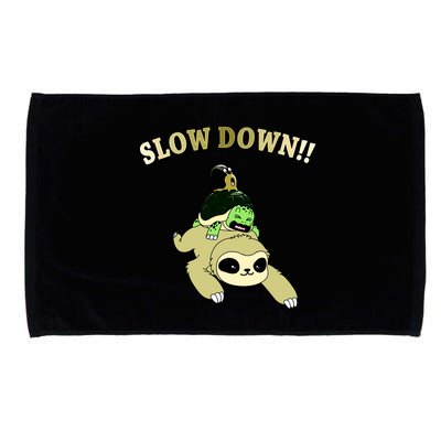 Too Fast Turtle Riding Sloth Microfiber Hand Towel