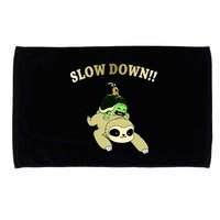 Too Fast Turtle Riding Sloth Microfiber Hand Towel