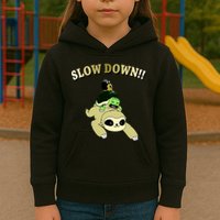 Too Fast Turtle Riding Sloth Kids Hoodie