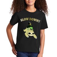 Too Fast Turtle Riding Sloth Kids T-Shirt