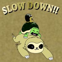 Too Fast Turtle Riding Sloth Garment-Dyed Women's Muscle Tee