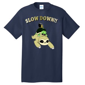 Too Fast Turtle Riding Sloth Tall T-Shirt