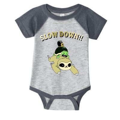 Too Fast Turtle Riding Sloth Infant Baby Jersey Bodysuit