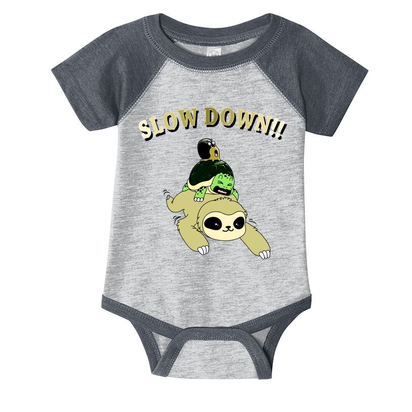 Too Fast Turtle Riding Sloth Infant Baby Jersey Bodysuit