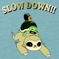 Too Fast Turtle Riding Sloth Sueded Cloud Jersey T-Shirt