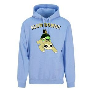 Too Fast Turtle Riding Sloth Unisex Surf Hoodie