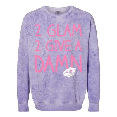 Too Glam To Give A Damn Lipstick Kiss Mark Colorblast Crewneck Sweatshirt