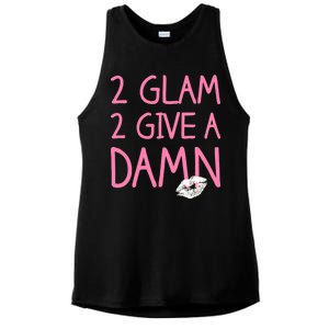 Too Glam To Give A Damn Lipstick Kiss Mark Ladies PosiCharge Tri-Blend Wicking Tank