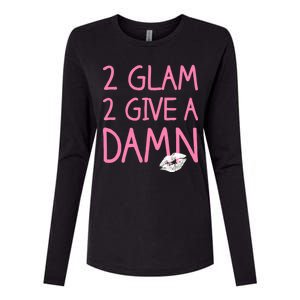 Too Glam To Give A Damn Lipstick Kiss Mark Womens Cotton Relaxed Long Sleeve T-Shirt