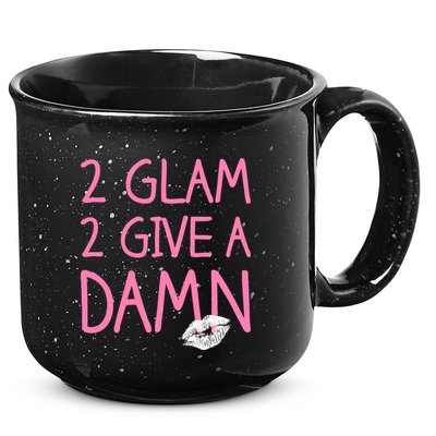 Too Glam To Give A Damn Lipstick Kiss Mark 15oz Campfire Ceramic Mug