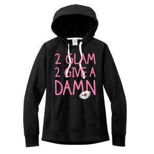 Too Glam To Give A Damn Lipstick Kiss Mark Women's Fleece Hoodie