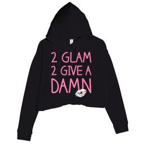 Too Glam To Give A Damn Lipstick Kiss Mark Crop Fleece Hoodie