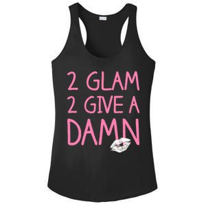 Too Glam To Give A Damn Lipstick Kiss Mark Ladies PosiCharge Competitor Racerback Tank