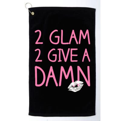 Too Glam To Give A Damn Lipstick Kiss Mark Platinum Collection Golf Towel