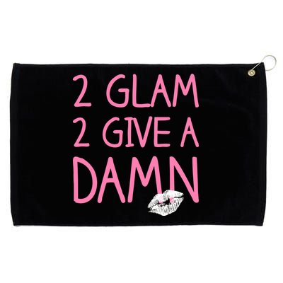 Too Glam To Give A Damn Lipstick Kiss Mark Grommeted Golf Towel