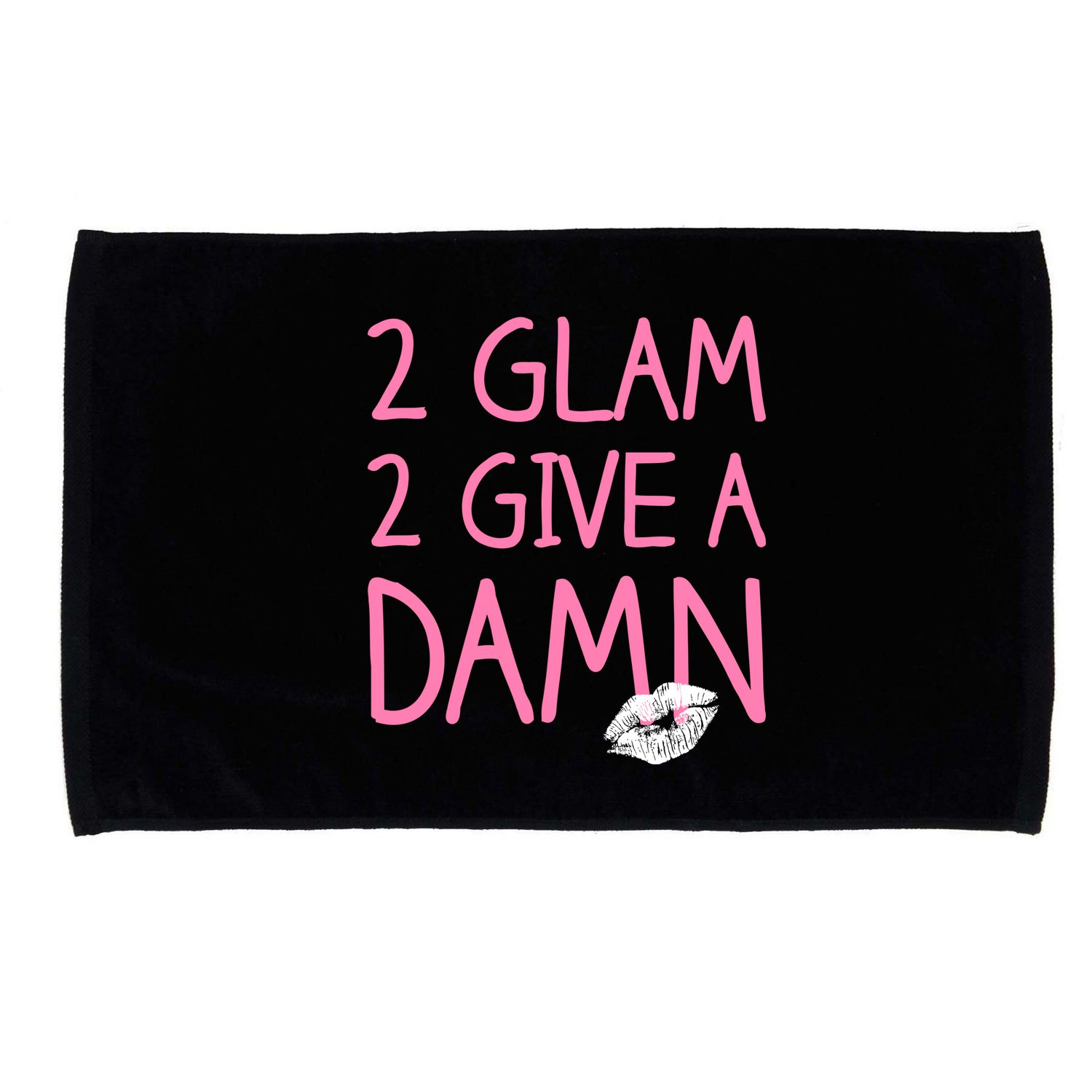 Too Glam To Give A Damn Lipstick Kiss Mark Microfiber Hand Towel