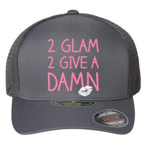 Too Glam To Give A Damn Lipstick Kiss Mark Flexfit Unipanel Trucker Cap