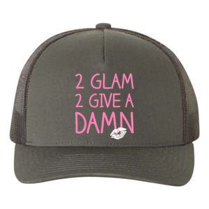 Too Glam To Give A Damn Lipstick Kiss Mark Yupoong Adult 5-Panel Trucker Hat