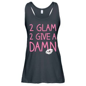 Too Glam To Give A Damn Lipstick Kiss Mark Ladies Essential Flowy Tank