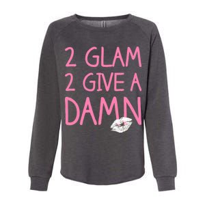 Too Glam To Give A Damn Lipstick Kiss Mark Womens California Wash Sweatshirt