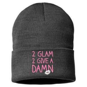 Too Glam To Give A Damn Lipstick Kiss Mark Sustainable Knit Beanie