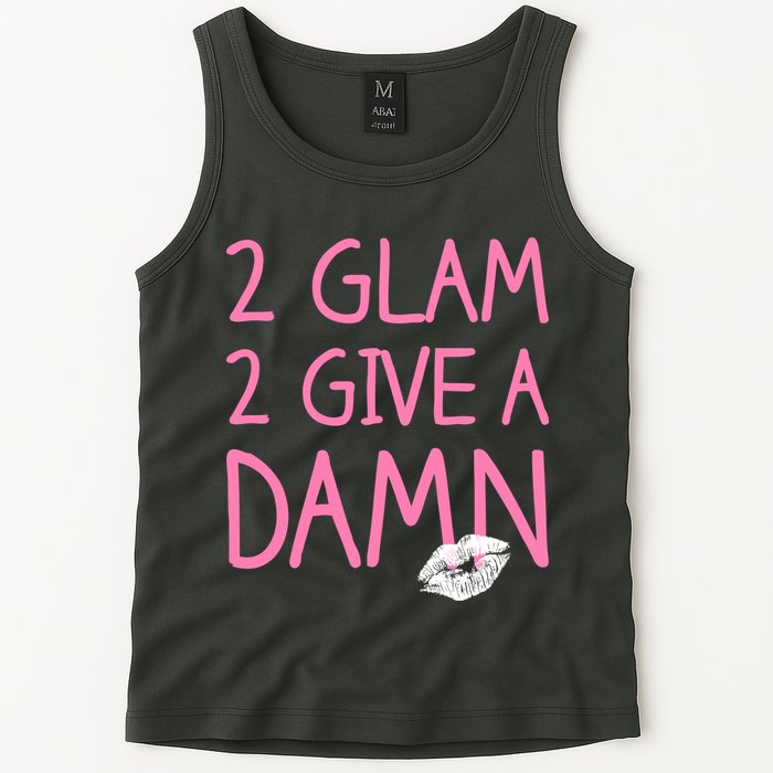 Too Glam To Give A Damn Lipstick Kiss Mark Tank Top