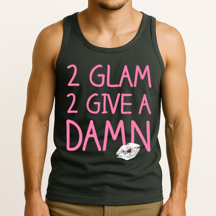 Too Glam To Give A Damn Lipstick Kiss Mark Tank Top